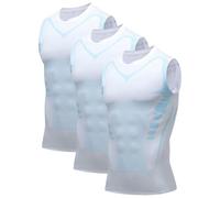 Lot de 3 Ionic Shaping Vest,Powershape Vest,Débardeur De Compression Homme,Debardeur Homme,Gilet Modelant Ionique Nouvelle Édition,Men Body Shaper Slimming Vests Breathable Ice-Silk