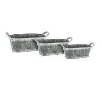 Atmosphera - Set de 3 jardinieres métal - Gris