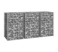 Lot de 3 jardinières surélevées en gabions - En métal - 30 x 30 x 50 cm - Fer