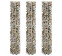 Lot de 3 jardinières surélevées en gabions - Rondes - En acier galvanisé - Diamètre : 30 x 150 cm - Pot de fleurs d'extérieur pour terrasse, jardin