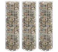 Lot de 3 jardinières surélevées, rondes, en acier galvanisé, diamètre : 30 x 100 cm, pour terrasse, extérieur