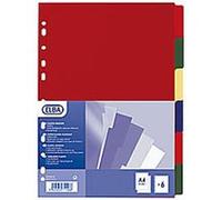 Lot de 3 Jeux de 6 intercalaires polypro 3/10e format A4+ opaque coloré G