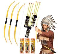 Lot de 3 jeux de tir à l'arc pour enfants, 3 nœuds et 9 flèches à ventouse, cible incluse dans l'emballage, jouet amusant pour enfants de 6 ans et plus, parfait pour le thème cow-boy, indien, carnaval