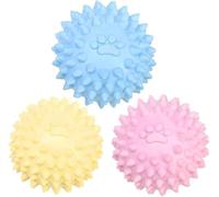 Lot de 3 jouets à mâcher colorés pour chiens agressifs, balle en caoutchouc TPR à picots sans couinement, jouet à mâcher longue durée pour les mâcheurs agressifs et lourds, jouets à mâcher pour chiens
