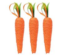 Lot de 3 jouets à mâcher en forme de carotte pour chiens - Jouet à mâcher texturé pour nettoyer les dents - Jouet molaire pour petits chiens et lapins, entraînement interactif et activité intérieure