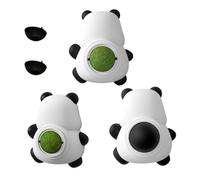 Lot de 3 jouets à mâcher en forme de panda pour chat - Balle d'herbe à chat nettoyante - Pour réduire l'ennui - Pour l'exercice, le jeu et le beru