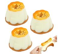 Lot de 3 jouets à presser en silicone, faits à la main, imitation pudding, rebond lent, anti-stress, résiste aux pressions et aux étirements répétés