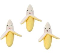 Lot de 3 jouets couineurs à mâcher pour chien en forme de banane jaune
