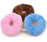 Lot de 3 jouets couineurs colorés en forme de beignet pour chiot, chat, chaton, couleur aléatoire, robuste et pratique, design simple et sophistiqué, jouets amusants sans fin, jouets couineurs pour