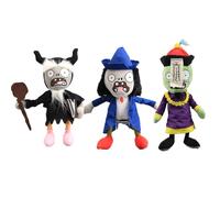 Lot de 3 Jouets en Peluche Zombies Magiques Zombies Cosplay Zombie Magicien Bleu 30 cm