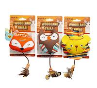 Lot de 3 jouets interactifs à mâcher pour chats en peluche - Jouet interactif à mâcher - Excellent cadeau - Jouet interactif pour chats en peluche - Jouet de dentition à mâcher pour chaton sans herbe