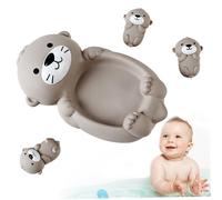 Lot de 3 jouets loutres : 1 maman loutre et 3 bébés loutres. Jouets de bain flottants mignons et faciles à nettoyer, empilables, en caoutchouc. Idéaux pour les tout-petits qui s'amusent en se lav