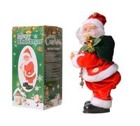 Lot de 3 Jouets Musicaux Électriques Père Noël, Père Noël Dansant avec Ventre et Pieds Tremblants, Poupée Père Noël Décorative Secouant La Tête et Les Pieds, Jouet Chantant(#A)
