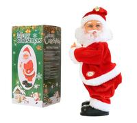 Lot de 3 Jouets Musicaux Électriques Père Noël, Père Noël Dansant avec Ventre et Pieds Tremblants, Poupée Père Noël Décorative Secouant La Tête et Les Pieds, Jouet Chantant(#C)