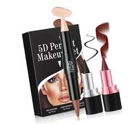 Lot de 3 kits de maquillage 5D 2 en 1 - Rouge à lèvres et crème à lèvres - Enlumineur bronzant - Pour le contour des femmes et les bâtons de surbrillance