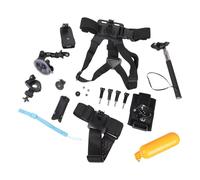 Lot de 3 kits de montage professionnel pour caméra d'action - Harnais de poitrine autoportrait - Tige d'absorption pour sports de plein air - Filmer et enregistrer la sangle de poitrine