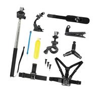 Lot de 3 kits de montage professionnels pour caméra d'action - Harnais de poitrine - Autoportrait - Tige d'absorption pour sports de plein air - Filmer et enregistrer ABS