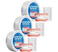 Lot de 3 kits de reline de prothèse en silicone pour prothèses dentaires - Pour homme et femme
