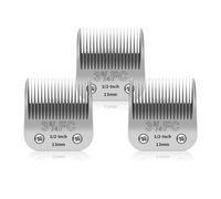 Lot de 3 lames amovibles en acier inoxydable pour toilettage de chiens de compagnie 3-3/4FC, compatibles avec Andis/Oster A5/Heiniger/moser,3-3/4FC lame 1/2 pouce 13 mm longueur de coupe