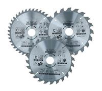 Lot de 3 lames de scie circulaire 190 mm x 30 mm 20 24 40 dents TCT Disque de coupe bois
