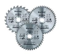 Lot de 3 lames de scie circulaire 210 mm x 30 mm 24 40 48 dents TCT Disque de coupe bois