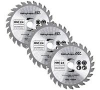 Lot de 3 lames de scie circulaire HM - 76 x 10 mm - 24 dents - Pour mini scie circulaire plongeante