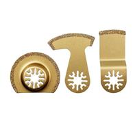 Lot de 3 lames de scie oscillantes en carbure - Outil multifonction pour Multimaster - Lame de scie segmentée - Lame de scie plongeante pour sol, carrelage, joint, béton, maçonnerie