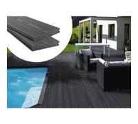 Lot de 3 lames de terrasse en composite coextrusion - Long: 2,4m - 1 m2 Gris