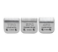 Lot de 3 lames détachables en céramique pour tondeuse de toilettage pour chien, compatible avec les tondeuses Andis, Oster A5, Wahl série KM, longueur de coupe de 3,2 mm à 9,5 mm