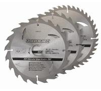 Lot de 3 lames SILVERLINE TCT Ø190 mm Alésage 30 mm - 20, 24 et 40 dents -