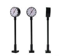 Lot de 3 lampadaires de chemin de fer, architectural rue HO OO échelle 1/100 LED éclairage pour schémas ferroviaires horloge lampe