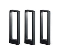 Lot de 3 lampadaires d'extérieur à LED - Anthracite - Hauteur : 50 cm - Éclairage extérieur polyvalent pour la maison et le jardin