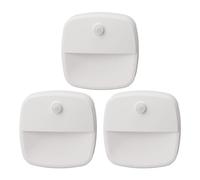 Lot de 3 Lampes à Détecteur de Mouvement, Veilleuse LED sans Fil Alimentée par Batterie, Veilleuse à Détecteur de Mouvement sans Fil, Distance de Détection de 2 M, Veilleuse pour