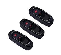 Lot de 3 lampes de bureau, lampe de chevet, interrupteur d'alimentation en ligne 10 A 250 V, interrupteur électrique noir(3PCS Black)