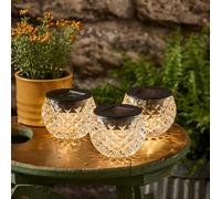 Lot de 3 Lampes de Table Solaires Blanc Chaud en Verre