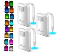 Lot de 3 lampes de toilettes avec détecteur de mouvement à LED 16 couleurs