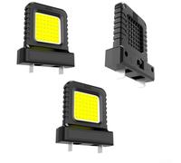 Lot de 3 lampes de travail LED pour outils électriques 20 V 21 V, prise réglable, lampe d'inondation lumineuse 14 W, lanterne d'inspection compacte et portable pour le camping et le travail, rouge