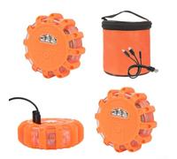 Lot de 3 lampes LED avec 9 options stroboscopiques pour marquage des dangers sur site dans les travaux publics, les services municipaux et l'utilisation d'équipements mobiles