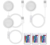 Lot de 3 lampes LED pour imprimante 3D Bambu Lab A1/A1mini/P1S/P1P/X1C, 3 W Bambuolab Accessoires d'imprimante 3D avec interrupteur, 16 couleurs, kit LED créatif DIY, veilleuse modèles avec