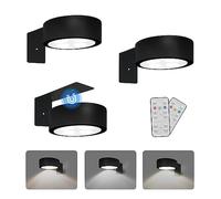 Lot de 3 lampes magnétiques à piles avec 3 modes d'éclairage, télécommande et minuterie à intensité variable pour cadre d'art, portrait, décoration murale sans fil