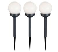 Lot de 3 lampes solaires extérieures LED Boule Design Broche Terre Lampes enfichables Jardin Chemin Éclairage