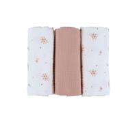 Lot de 3 langes en mousseline bio Fleurs d'Antan (70x70 cm)