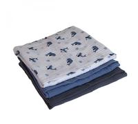 Lot de 3 langes bébé, serviettes absorbantes et respirantes - 100% mousseline de coton - 65 x 65 cm - Baleine - Monsieur...