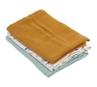 Lot De 3 Langes Coton Vert Caramel - Domiva