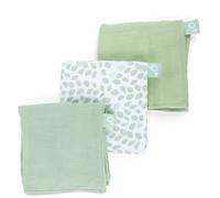 doomoo Lot de 3 Langes Bebe Lovely - 70x70cm - Langes Bio Ultra Doux - Gaze de Coton - Multi-Usage - Très Absorbants - Lavable en Machine - Carre Bebe, Vert