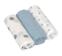 Lot de 3 langes doux Tiny Team bleu (80 x 80 cm)