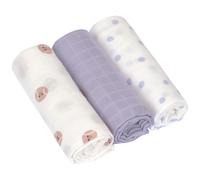 Lot de 3 langes doux Tiny Team lilas (80 x 80 cm)