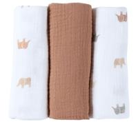 Lot de 3 langes Elephants (70 x 70 cm)