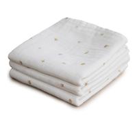 Lot de 3 langes en coton bio crowns (60 x 60 cm)