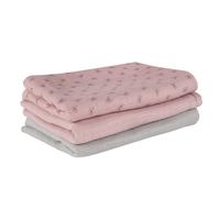 Lot De 3 Langes En Coton Bio Lil Planet Rose Pastel Et Gris Argenté TU